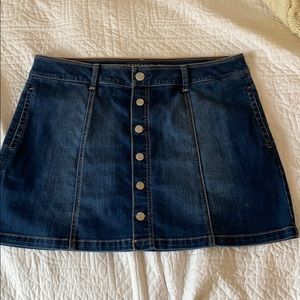 Front Button Jean Skirt